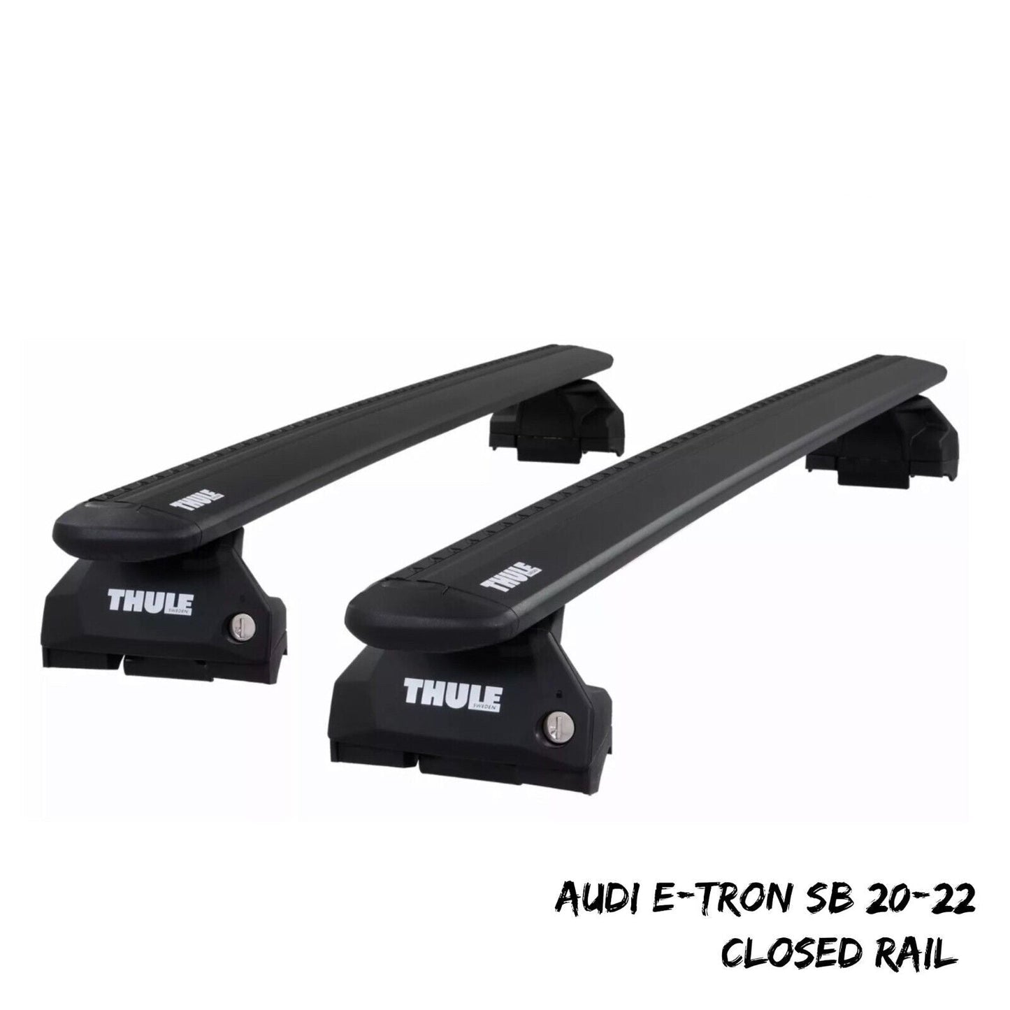 Thule WingBar Evo Black Roof Bar Set for Audi e-tron Sportback 20-22 Closed Rail