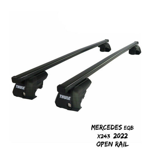 Thule Steel SquareBar Evo Roof Bars Set to fit Mercedes EQB X243 2022 Open Rail