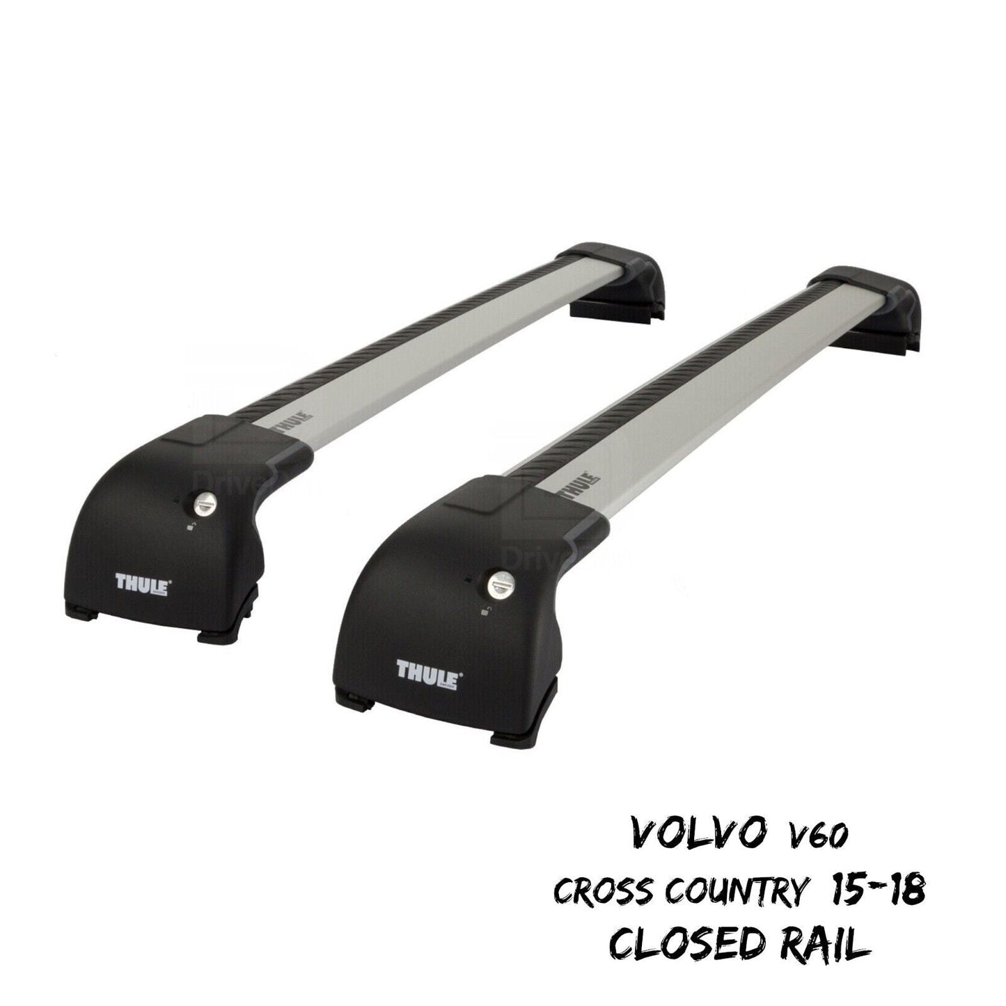 Thule WingBar Edge Silver Roof Bars Volvo V60 Cross Country 15-18 Closed Rails