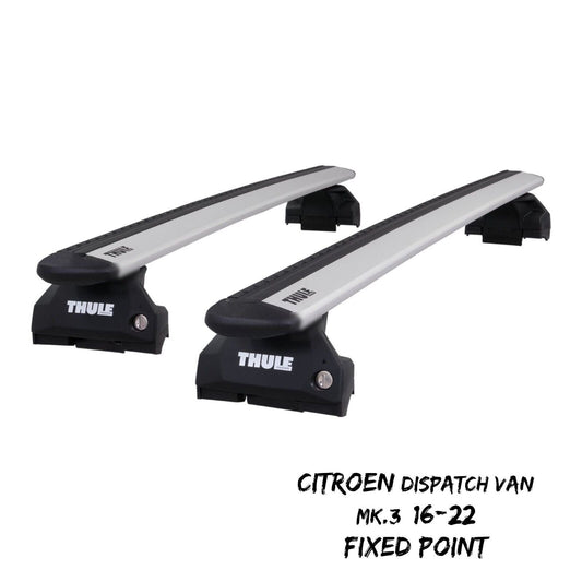 Thule WingBar Evo Silver Roof Bars for Citroen Dispatch Van Mk.3 16-22 Fixpoints