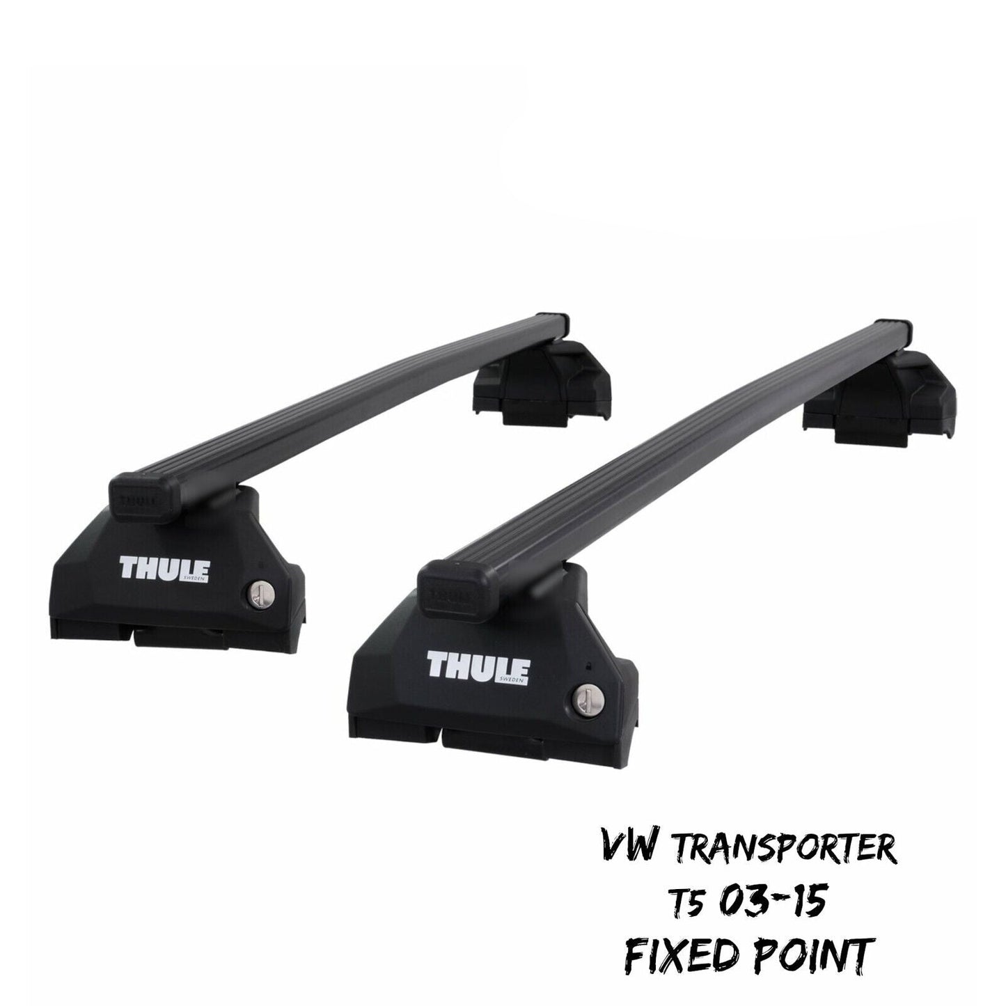 Thule Steel SquareBar Evo Roof Bars Set to fit VW Transporter T5 03-15 Fixpoints