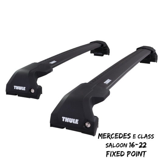 Thule WingBar Edge Black Roof Bars Mercedes E Class Saloon 16-22 Fixed Point