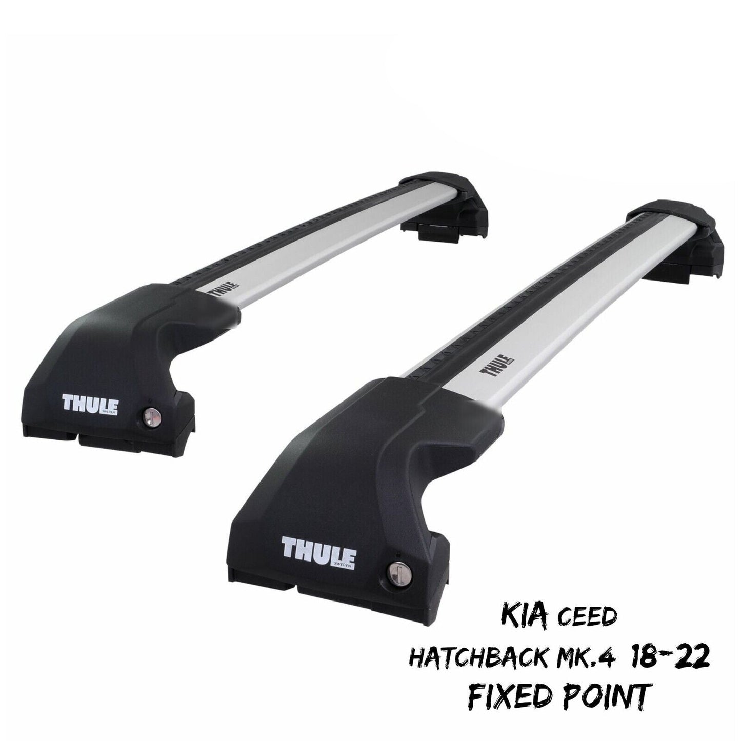 Thule WingBar Edge Silver Roof Bars for Kia Ceed Hatchback Mk.4 18-22 Fixpoints