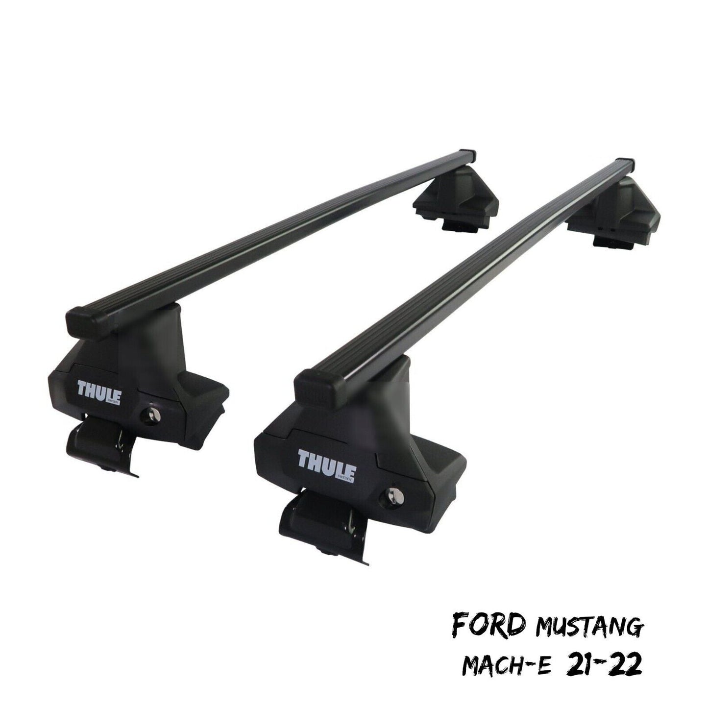 Thule Steel SquareBar Evo Roof Bars Set for Ford Mustang Mach-E 21-22 Lockable