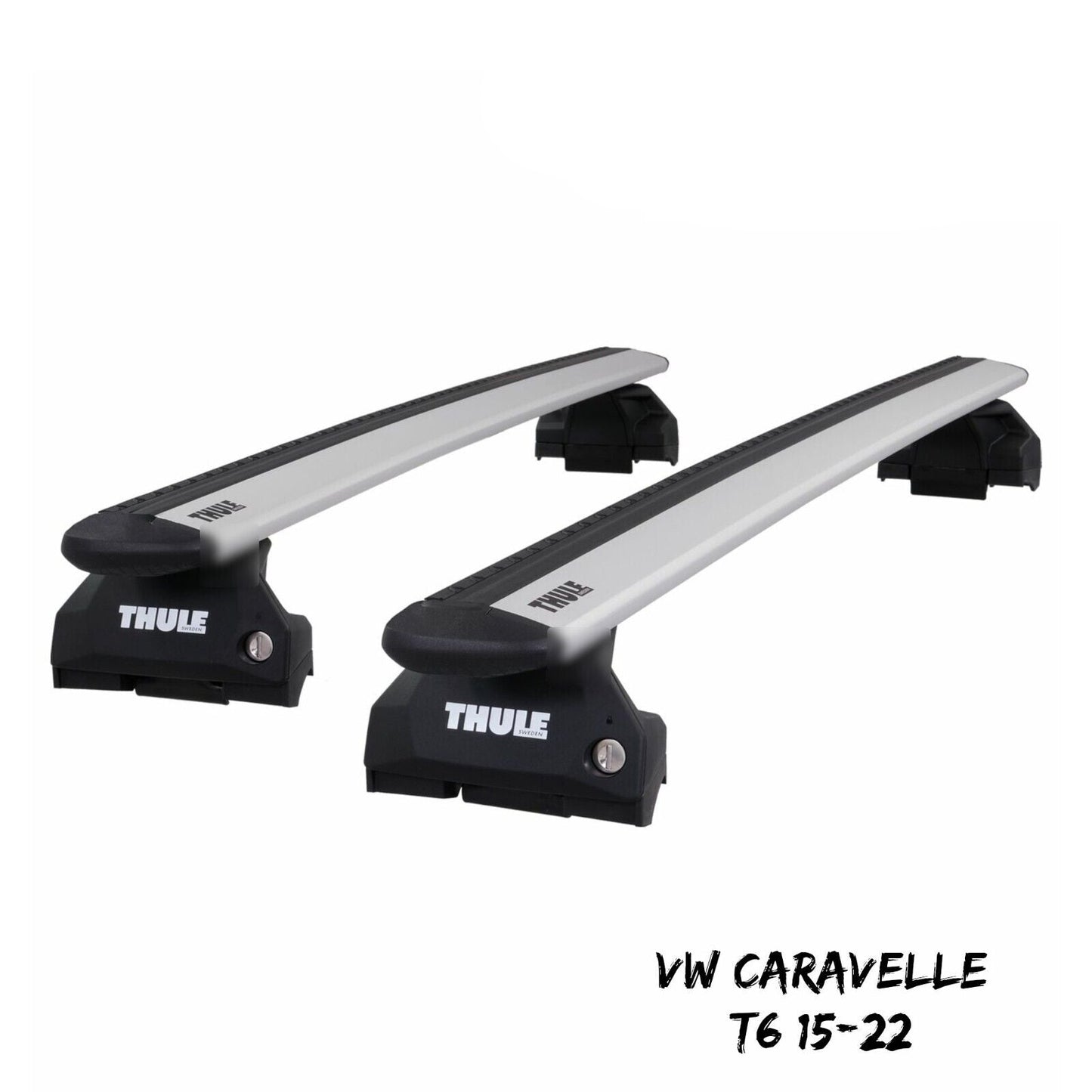 Thule Alu WingBar Evo Silver Roof Bar Set to fit VW Caravelle T6 15-22 T-Profile