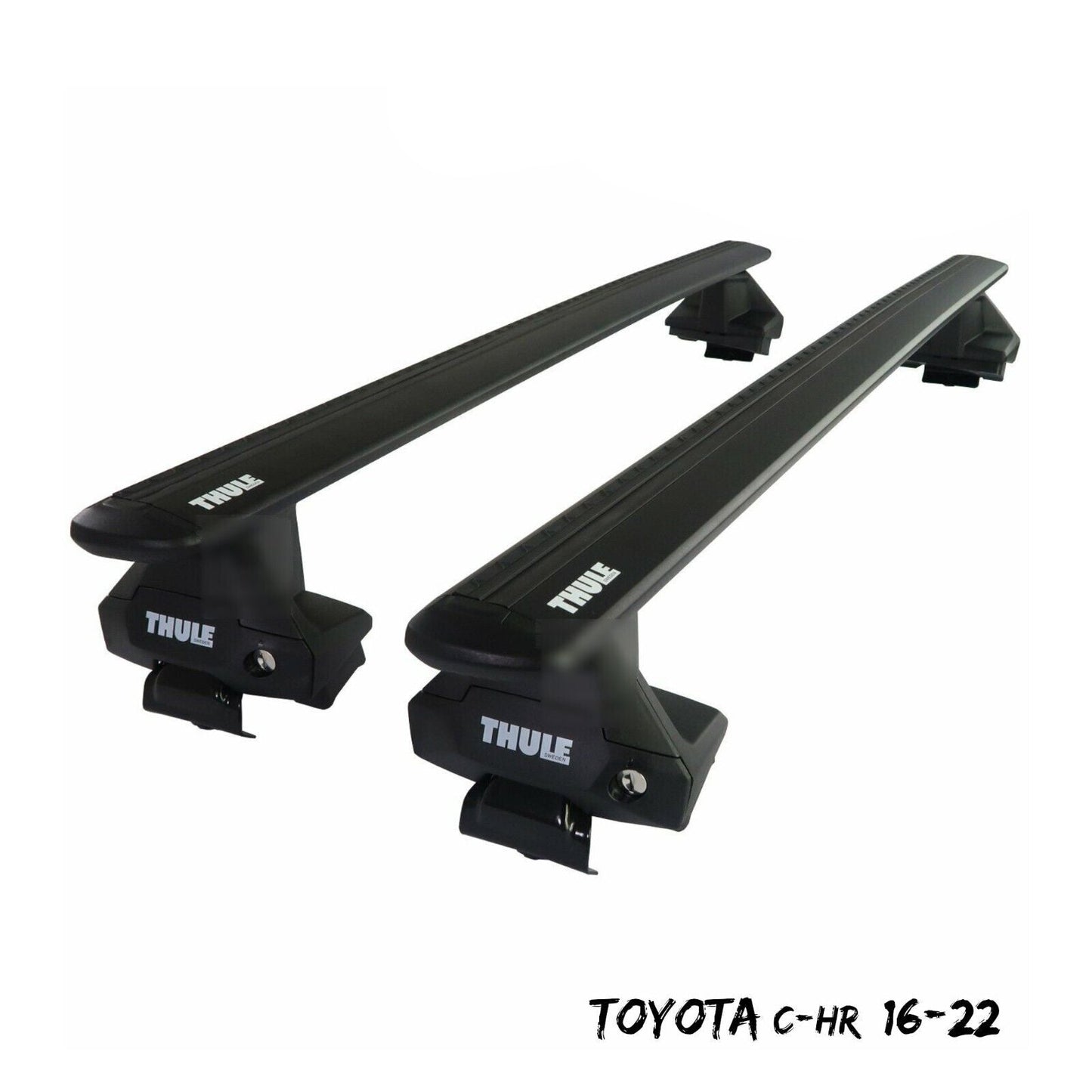 Thule Aluminium WingBar Evo Black Roof Bars Set to fit Toyota C-HR 16-22 Aero