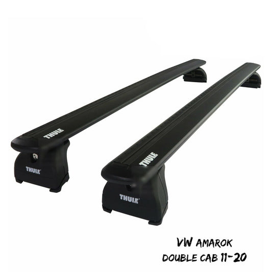 Thule WingBar Evo Black Roof Bars fit VW Amarok (Basic Model) Double Cab 11-20