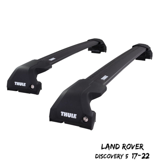 Thule WingBar Edge Black Roof Bars Set to fit Land Rover Discovery 5 17-22 Rails