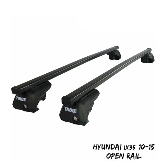 Thule Steel SquareBar Evo Roof Bars Set to fit Hyundai ix35 10-15 Open Rail