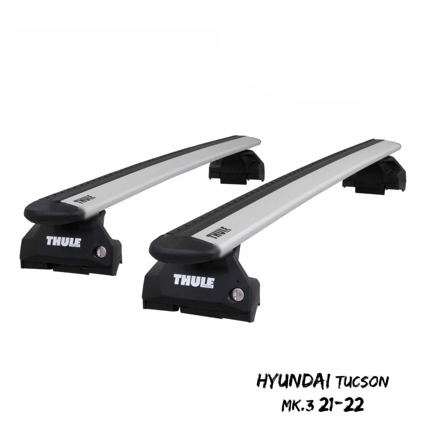 Thule Aluminium WingBar Evo Silver Roof Bars for Hyundai Tucson Mk.3 21-22 Rails