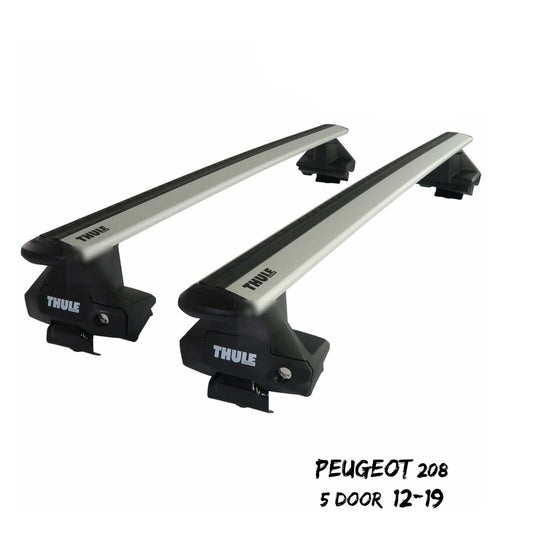 Thule Aluminium WingBar Evo Silver Roof Bars Set to fit Peugeot 208 5 Door 12-19