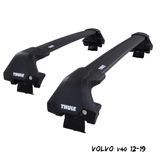 Thule WingBar Edge Black Aluminium Roof Bars Set to fit Volvo V40 12-19 Pair