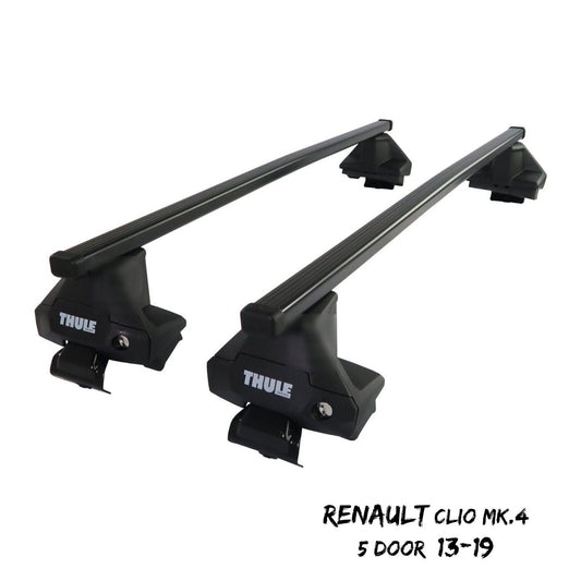 Thule Steel SquareBar Evo Roof Bars Set to fit Renault Clio Mk.4 5 Door 13-19