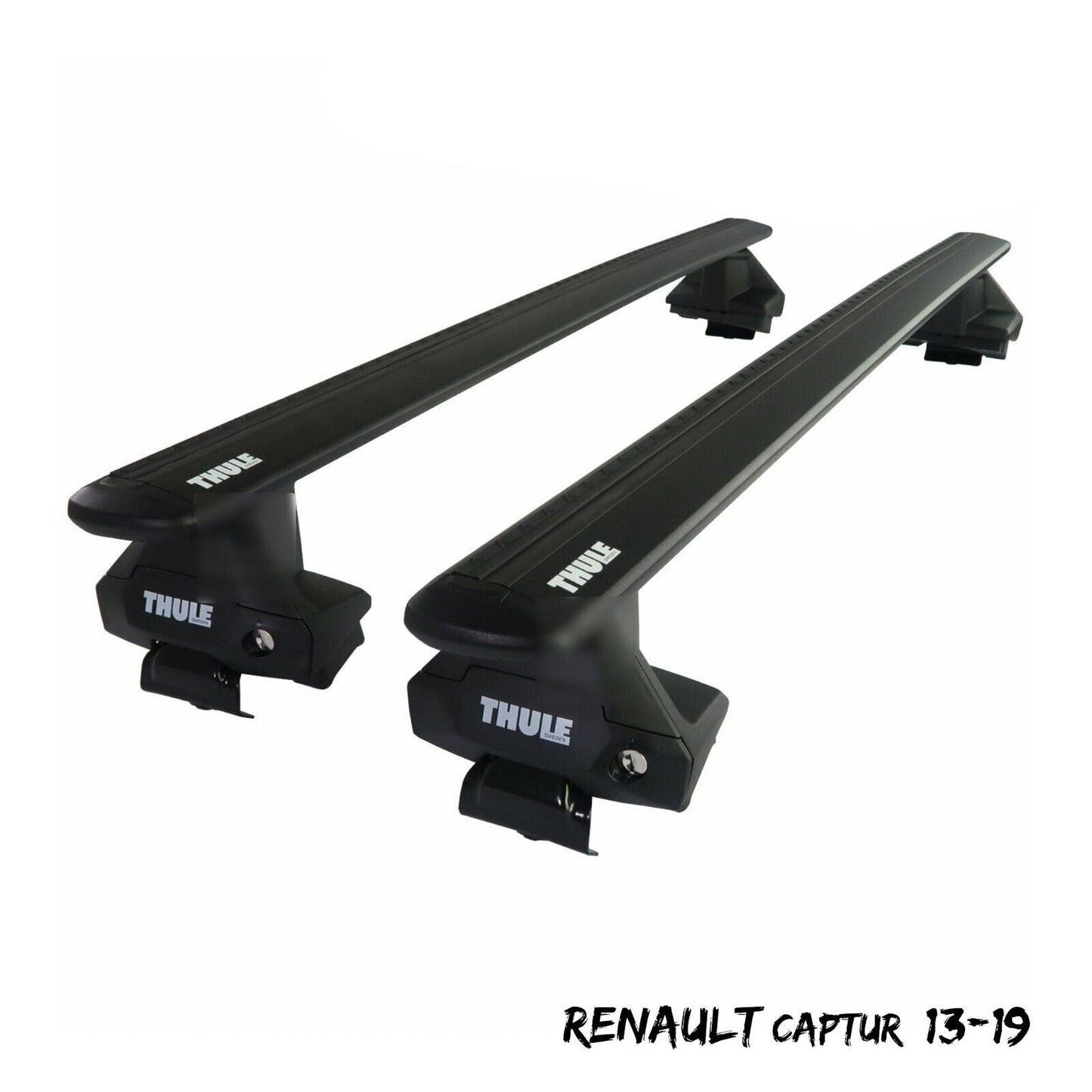 Thule Aluminium WingBar Evo Black Roof Bars Set to fit Renault Captur 13-19 Aero