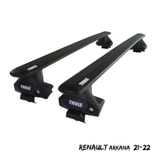 Thule Aluminium WingBar Evo Black Roof Bars Set to fit Renault Arkana 21-22 Pair