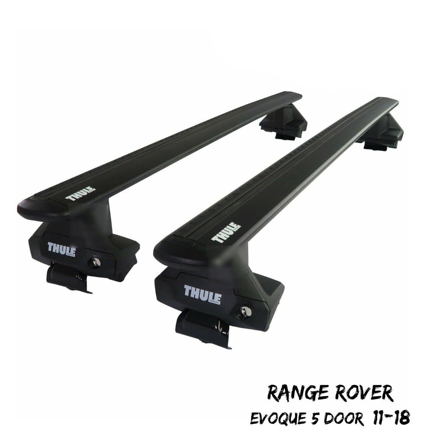 Thule Alu WingBar Evo Black Roof Bars Set to fit Range Rover Evoque 5 Door 11-18