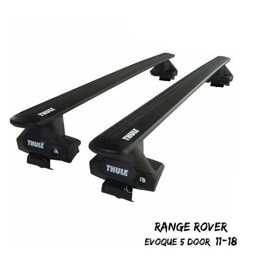 Thule Alu WingBar Evo Black Roof Bars Set to fit Range Rover Evoque 5 Door 11-18