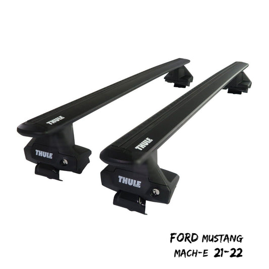 Thule Aluminium WingBar Evo Black Roof Bars Set to fit Ford Mustang Mach-E 21-22