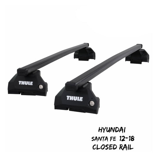 Thule Steel SquareBar Evo Roof Bars Set for Hyundai Santa Fe 12-18 Closed Rail