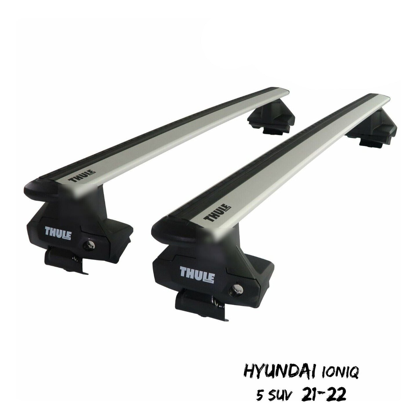 Thule Aluminium WingBar Evo Silver Roof Bars Set for Hyundai IONIQ 5 SUV 21-22