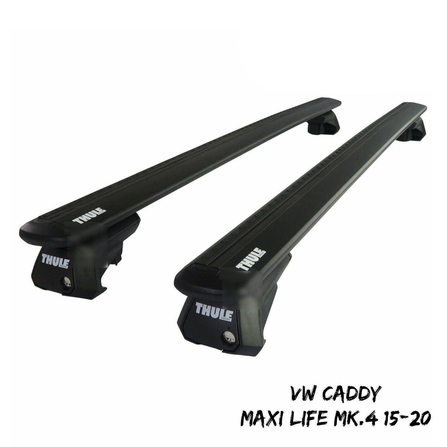 Thule Alu WingBar Evo Black Roof Bar Set for VW Caddy Maxi Life Mk.4 15-20 Rails