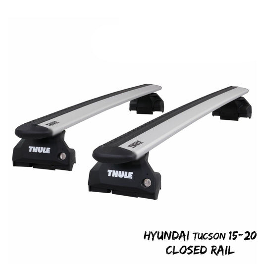 Thule Alu WingBar Evo Silver Roof Bars fit Hyundai Tucson Mk.2 15-20 Closed Rail