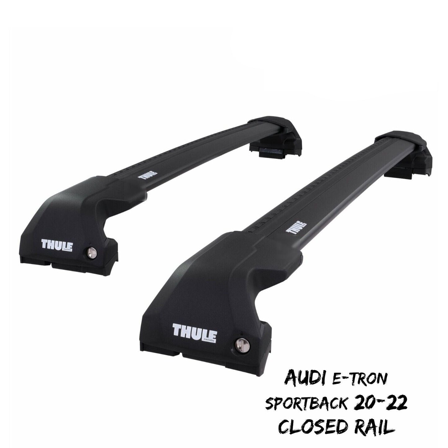 Thule WingBar Edge Black Roof Bars Set to fit Audi e-tron Sportback 20-22 Rails