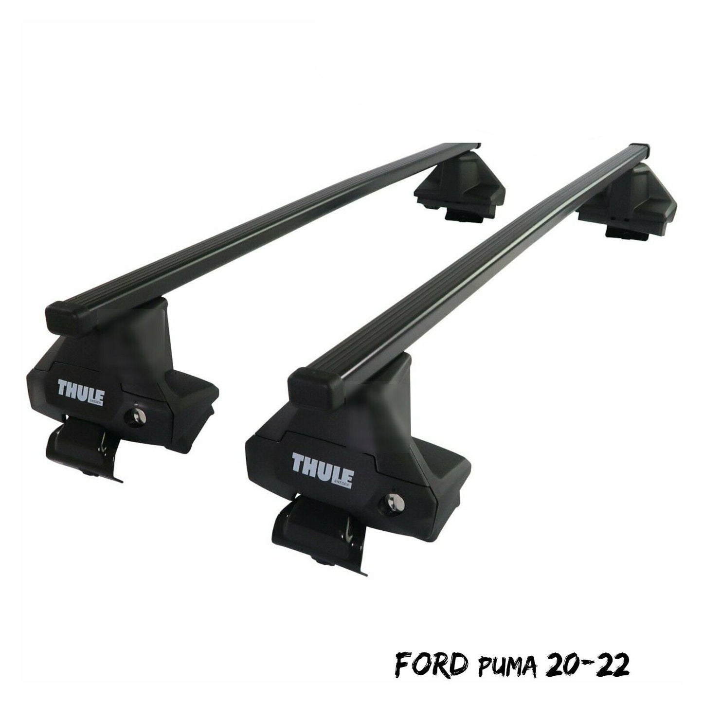 Thule Steel SquareBar Evo Roof Bars Set to fit Ford Puma 20-22 Lockable Pair