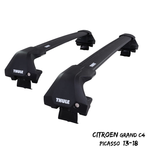 Thule WingBar Edge Black Roof Bars Set to fit Citroen Grand C4 Picasso 13-18