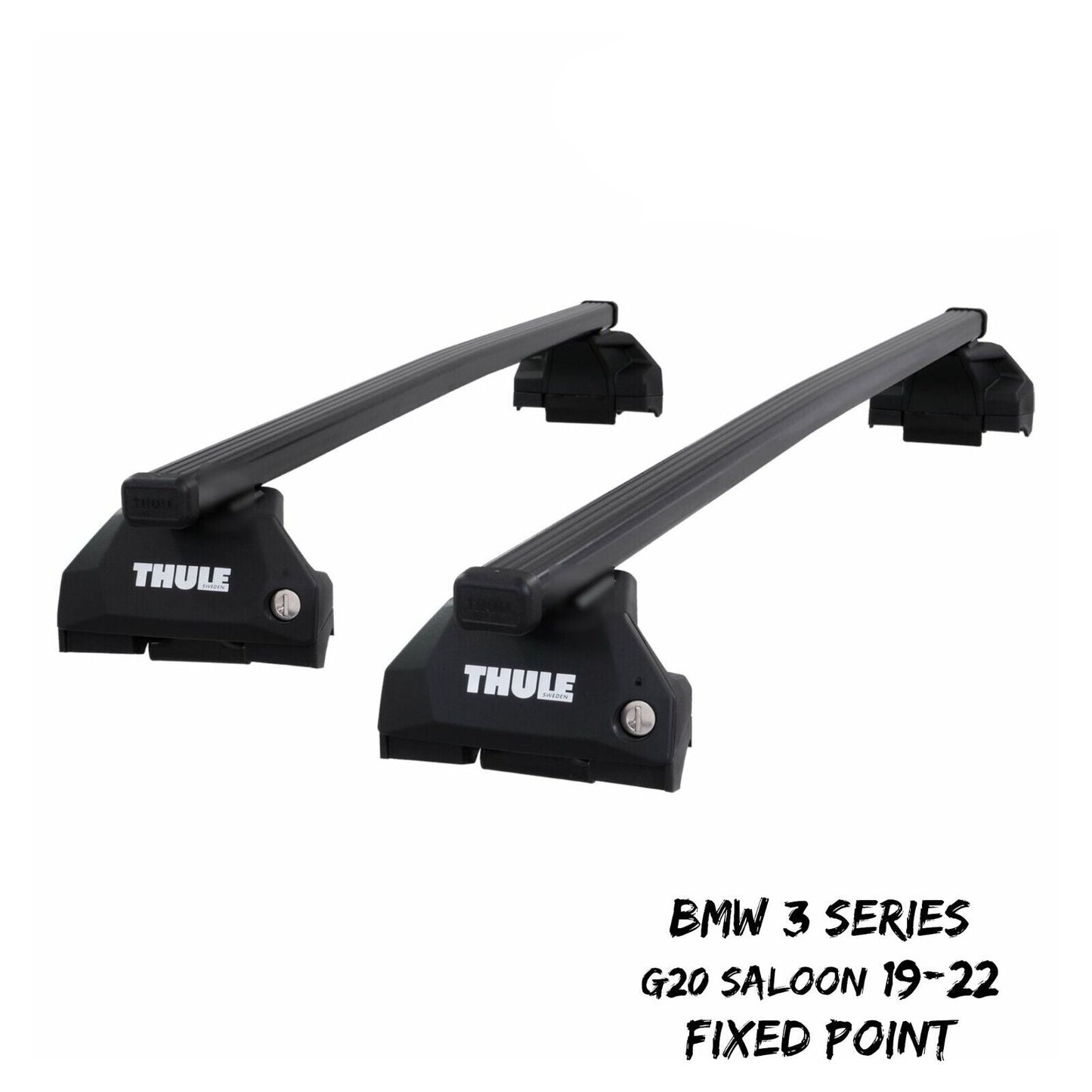 Thule Steel SquareBar Evo Roof Bars for BMW 3 Series Saloon G20 19-22 Fixpoint