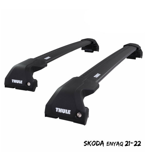 Thule WingBar Edge Black Aluminium Roof Bars Set to fit Skoda Enyaq 21-22 Rails