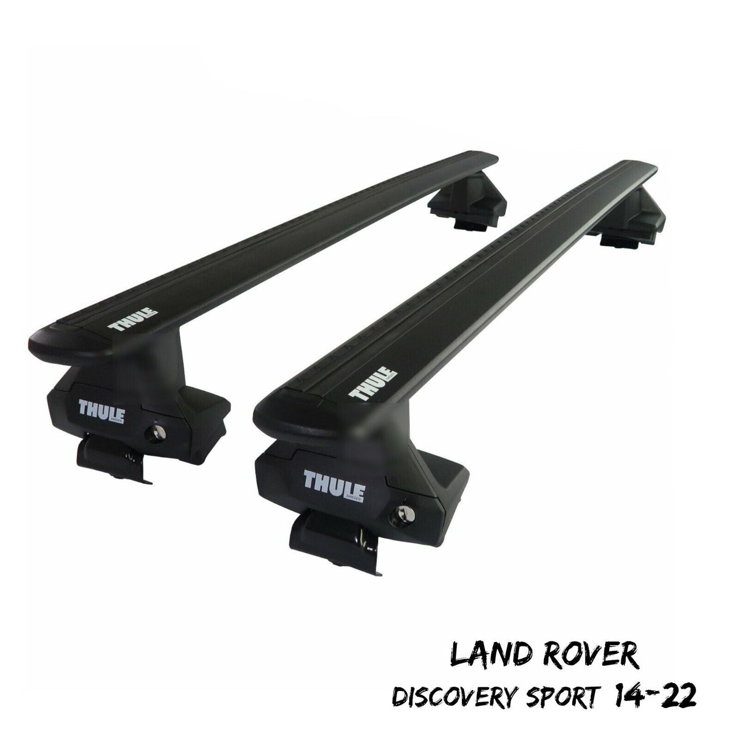 Thule Aluminium WingBar Evo Black Roof Bar Set Land Rover Discovery Sport 14-22