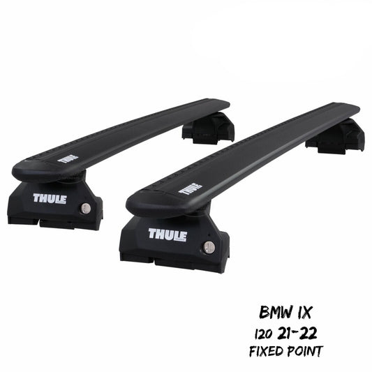 Thule WingBar Evo Black Roof Bar Set for BMW iX I20 21-22 Fixpoint Lockable Pair