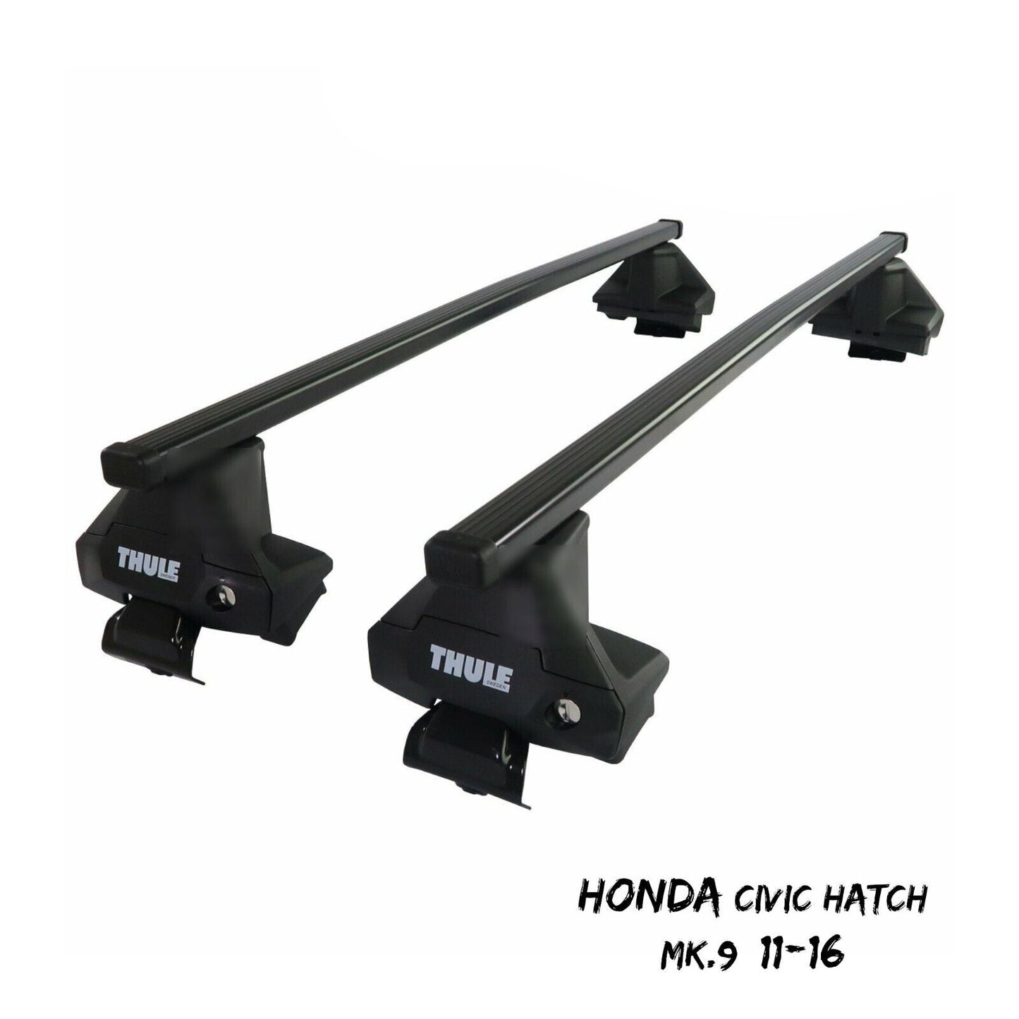 Thule Steel SquareBar Evo Roof Bars Set to fit Honda Civic Mk.9 Hatchback 11-16