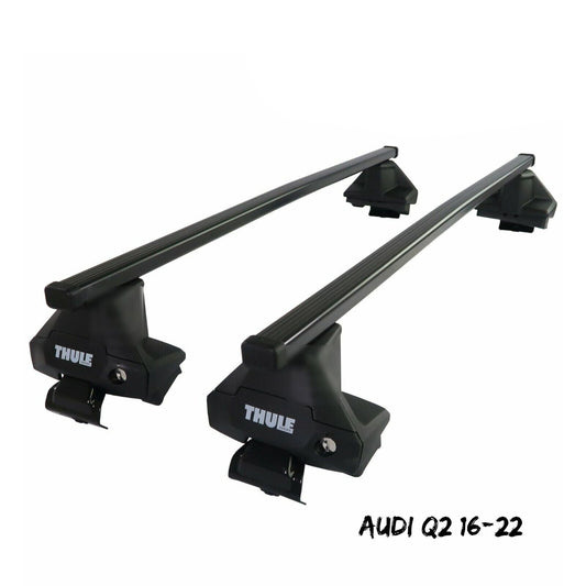 Thule Steel SquareBar Evo Roof Bars Set to fit Audi Q2 16-22 Lockable Pair