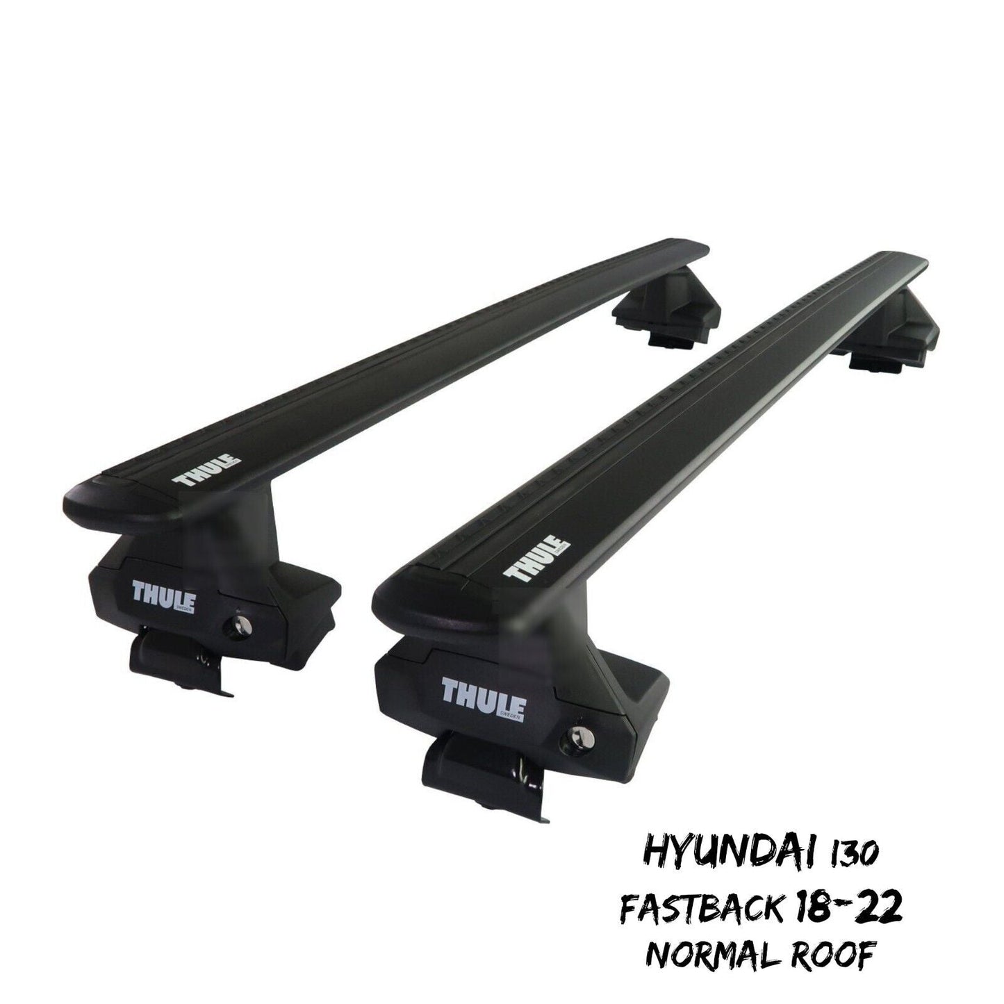 Thule WingBar Evo Black Roof Bars Set for Hyundai i30 Fastback 18-22 Normal Roof