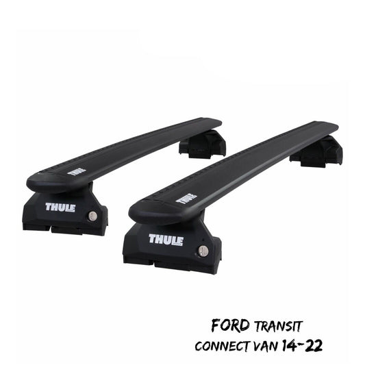 Thule WingBar Evo Black Roof Bars Set fit Ford Transit Connect Van 14-22 Rails