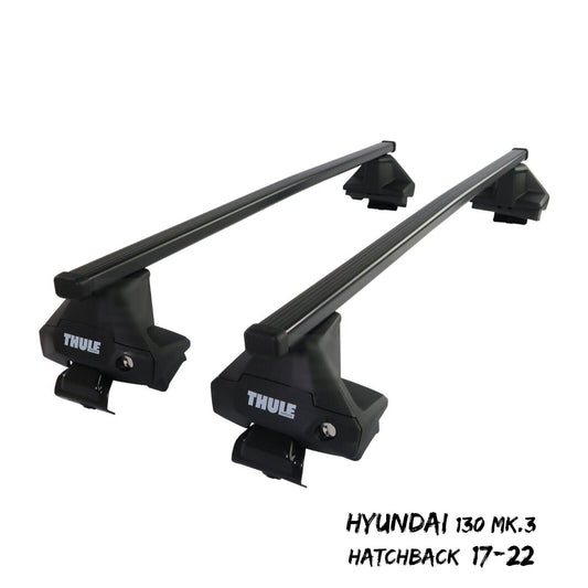 Thule Steel SquareBar Evo Roof Bars Set to fit Hyundai i30 Mk.3 Hatchback 17-22