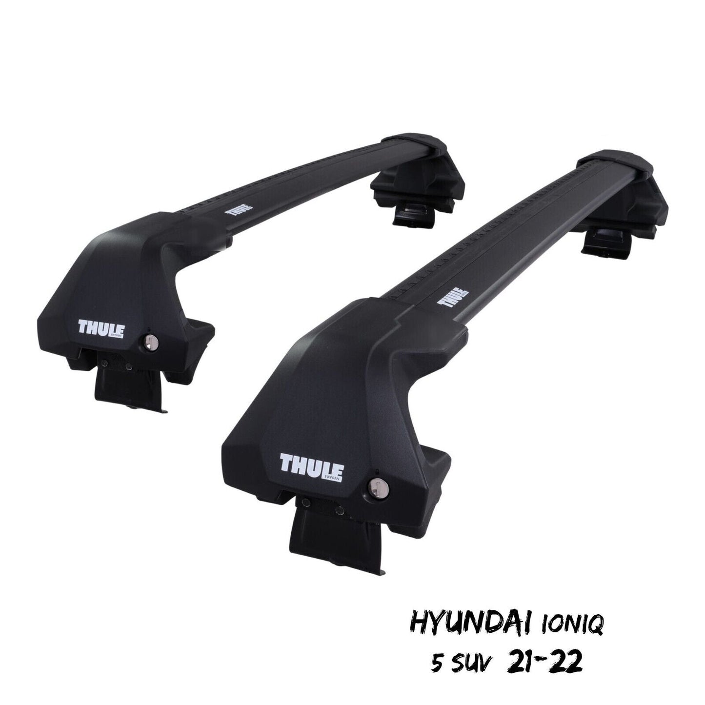 Thule WingBar Edge Black Aluminium Roof Bars Set for Hyundai IONIQ 5 SUV 21-22