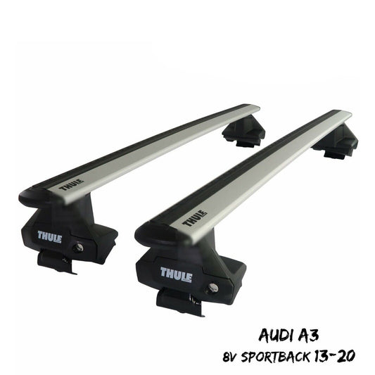 Thule Aluminium WingBar Evo Silver Roof Bars to fit Audi A3 8V Sportback 13-20