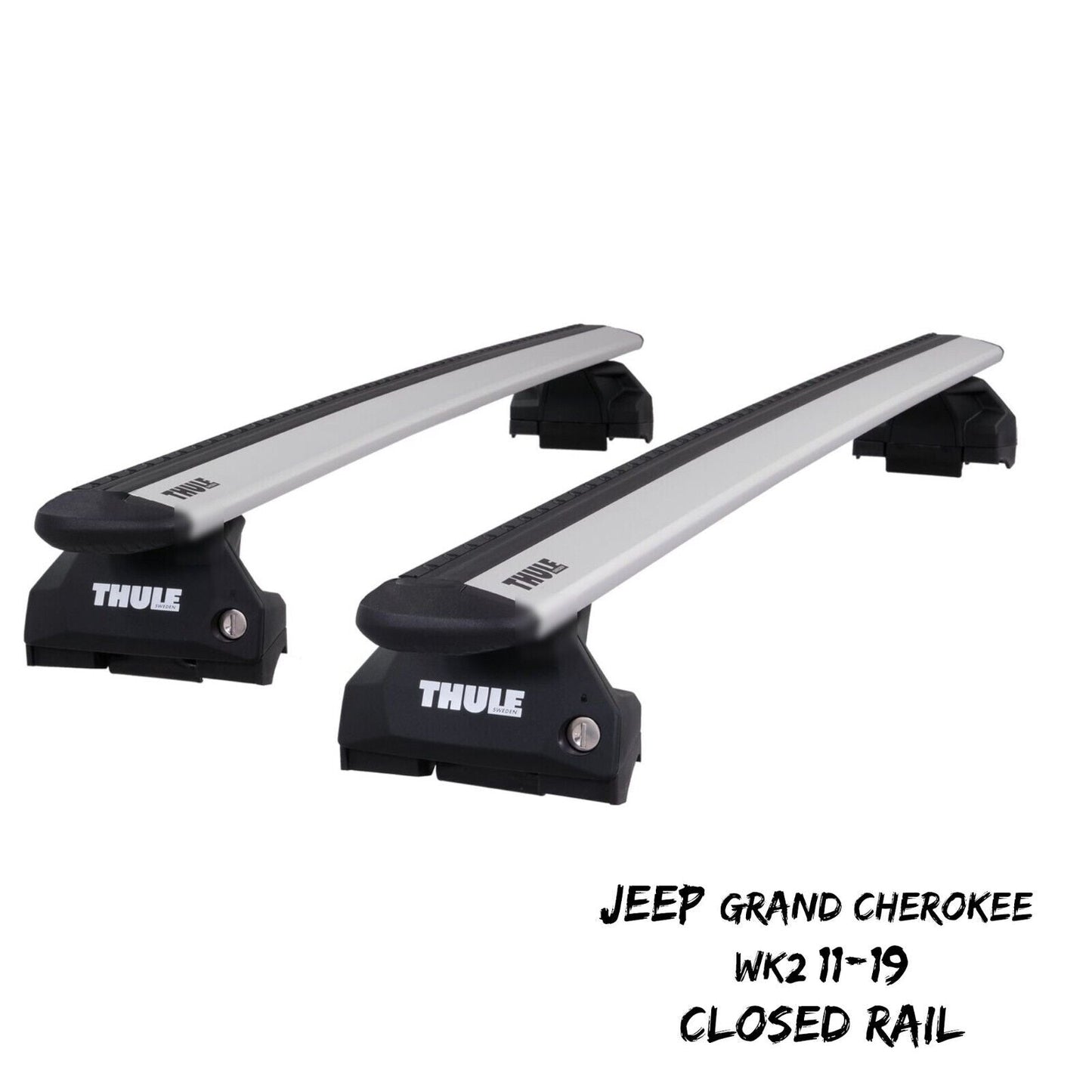 Thule WingBar Evo Silver Roof Bars fit Jeep Grand Cherokee WK2 11-19 Closed Rail