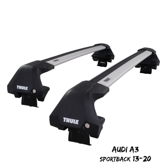 Thule WingBar Edge Silver Aluminium Roof Bars Set to fit Audi A3 Sportback 13-20