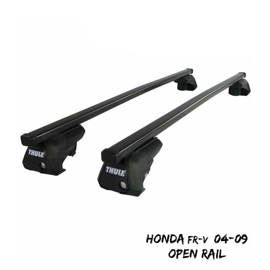 Thule Steel SquareBar Evo Roof Bars Set to fit Honda FR-V 04-09 Open Rail Pair