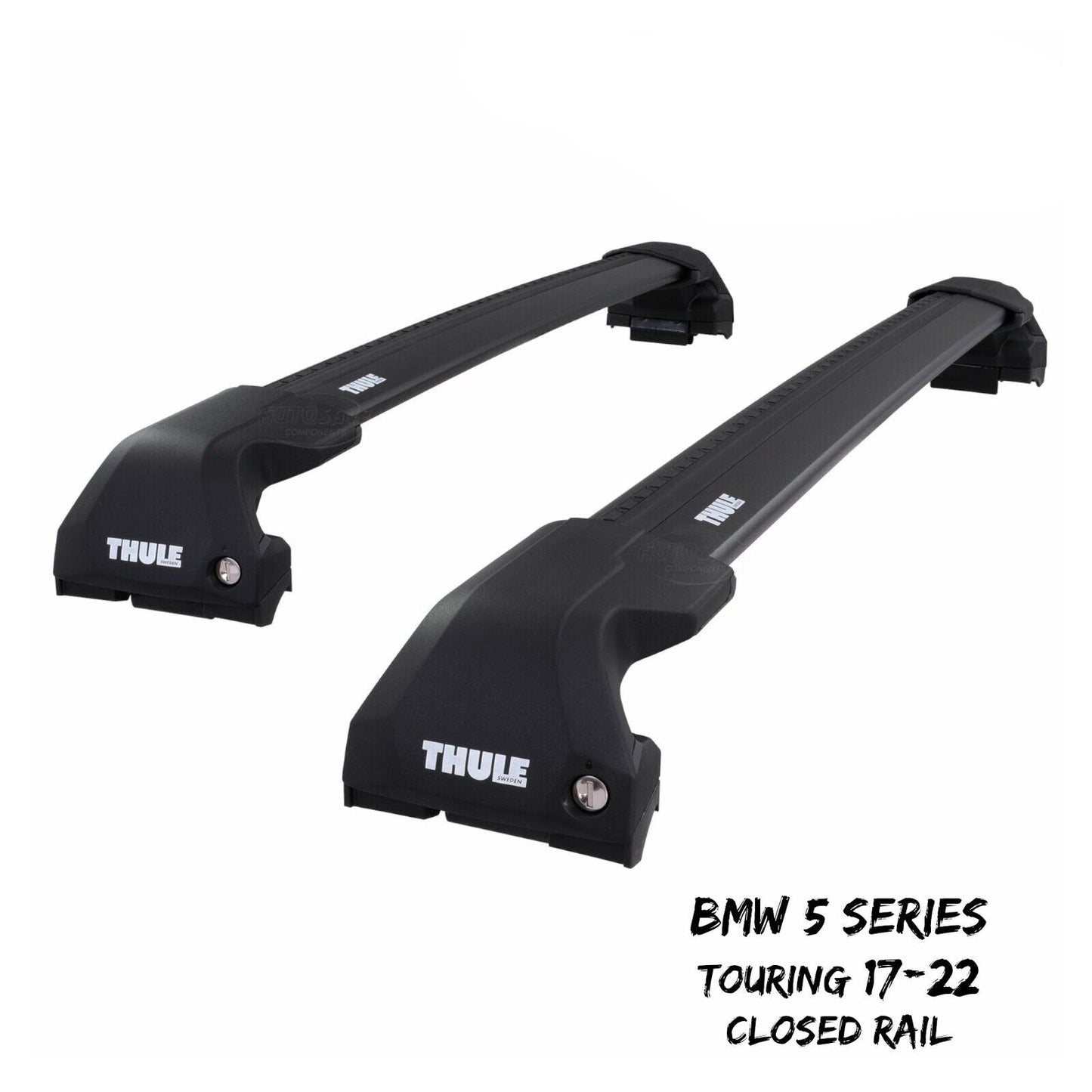 Thule WingBar Edge Black Roof Bars Set to fit BMW 5 Series Touring 17-22 Rails