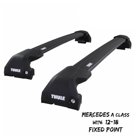 Thule WingBar Edge Black Roof Bars Set for Mercedes A Class W176 12-18 Fixpoints