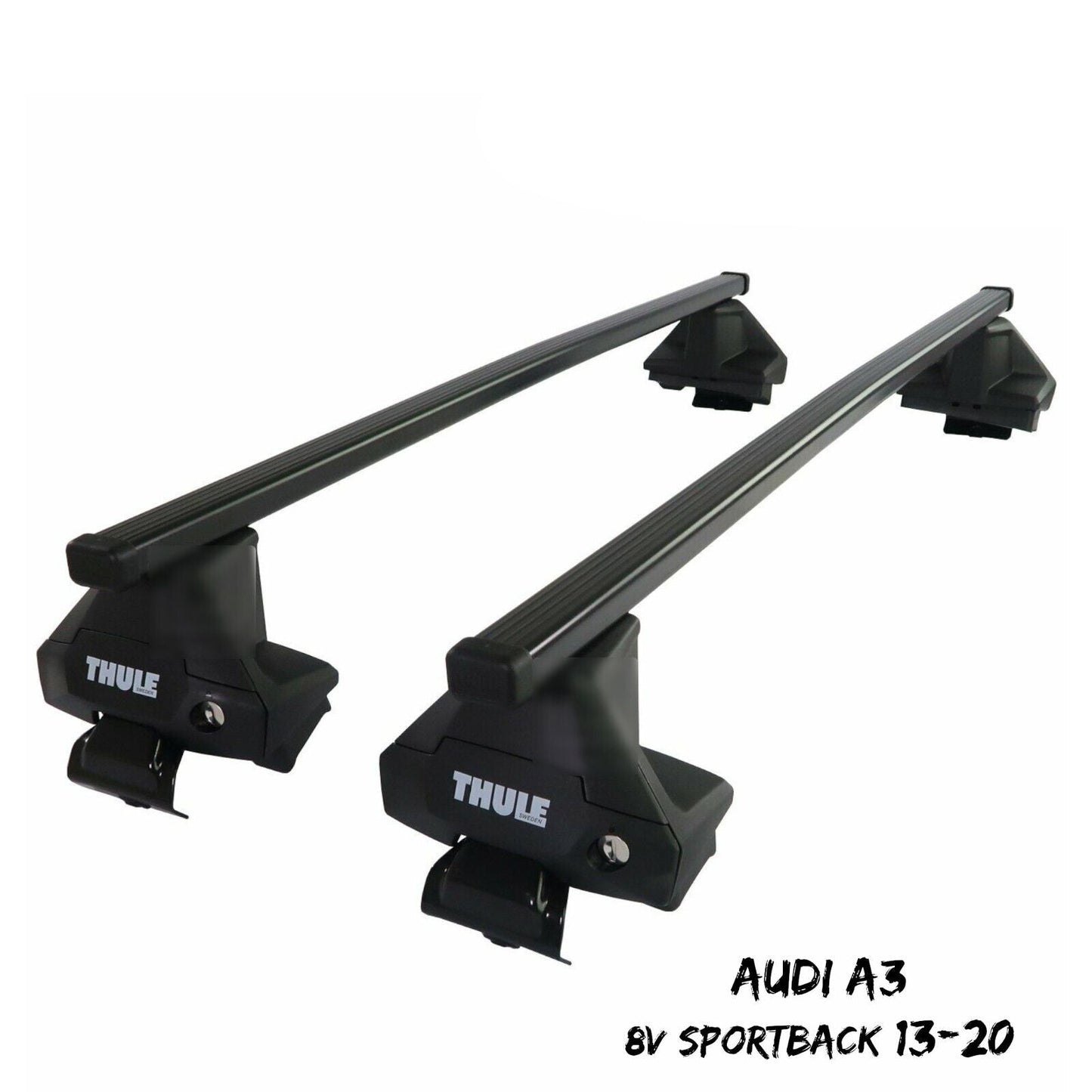 Thule Steel SquareBar Evo Roof Bars Set to fit Audi A3 8V Sportback 13-20 Pair