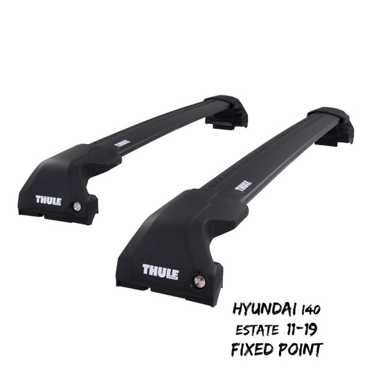 Thule WingBar Edge Black Roof Bars Set to fit Hyundai i40 Estate 11-19 Fixpoint