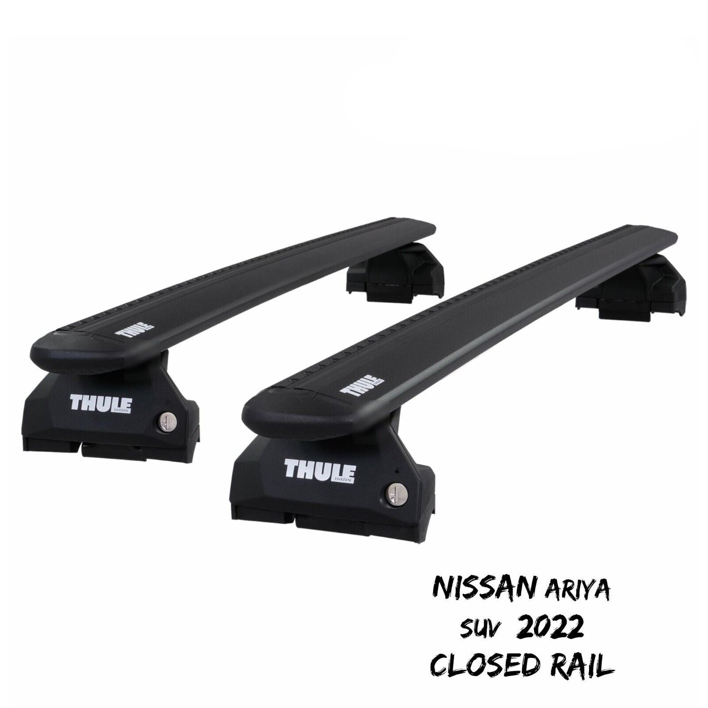 Thule WingBar Evo Black Roof Bars Set to fit Nissan ARIYA 2022 SUV Closed Rail