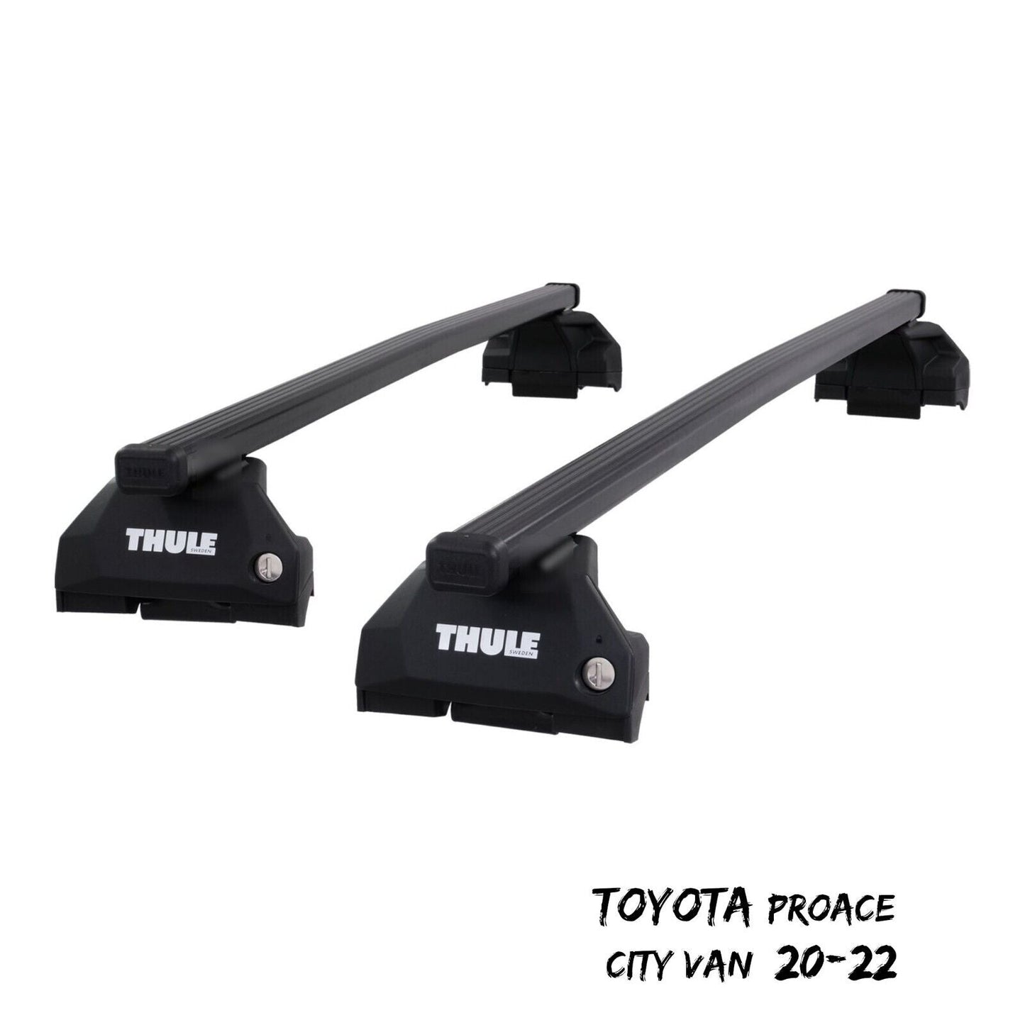 Thule Steel SquareBar Evo Roof Bars Set for Toyota Proace City Van 20-22 Fixed