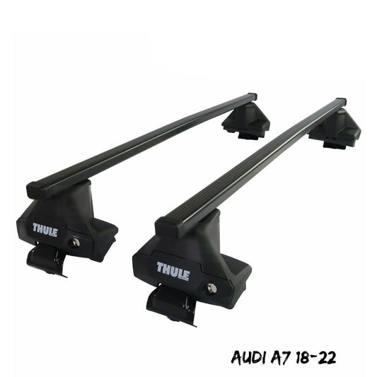 Thule Steel SquareBar Evo Roof Bars Set to fit Audi A7 18-22 Lockable Pair